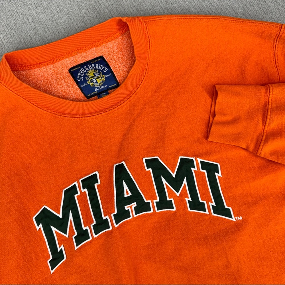 Y2K Miami Hurricanes XXL Orange Embroidered Crewneck Sweatshirt Vintage 90’s